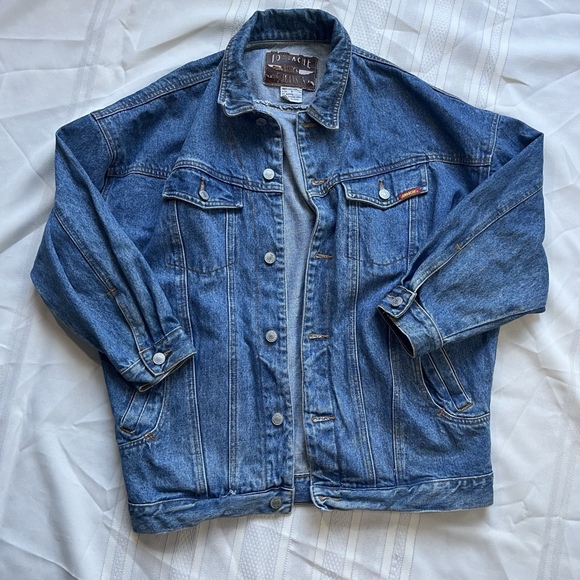 Vintage Jordache Oversized Denim Trucker Jacket Women’s Small Blue Button Down - Picture 2 of 12